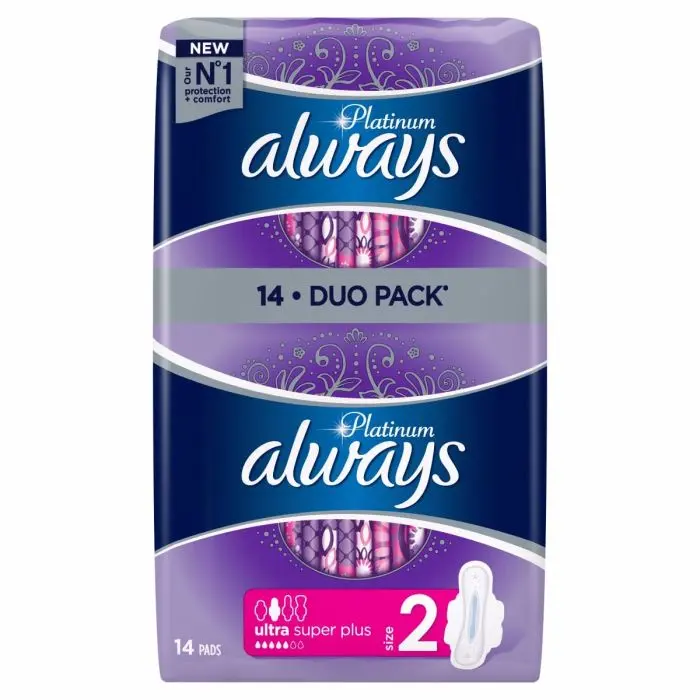 Always Σερβιέτες Ultra Platinum Long Duo Size 2 14τμχ