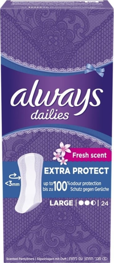 Always Dailies Σερβιετάκια Extra Protect Large-Long Fresh 24τμχ