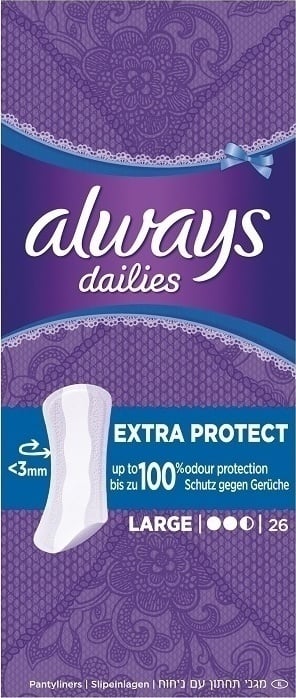 Always Dailies Σερβιετάκια Extra Protect Large-Long 26τμχ