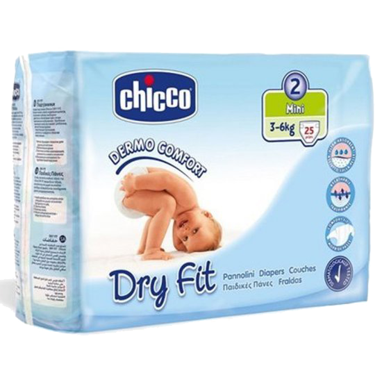 Chicco Πάνες Dry Fit No 2 (3-6Kg) 25τμχ 07171-10