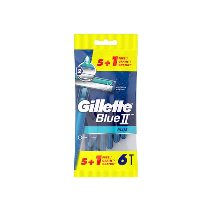 Gillette Ξυριστική Μηχανή με Σταθερή Κεφαλή Blue 2 Plus 6τμχ (5+1Δώρο)