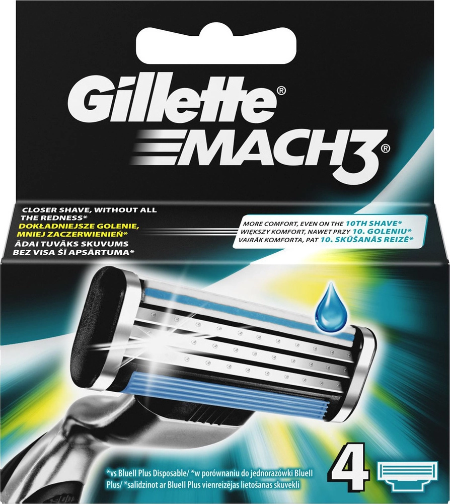 Gillette Ανταλλακτικά Ξυριστικής Μηχανής για Άνδρες Mach 3  4τμχ