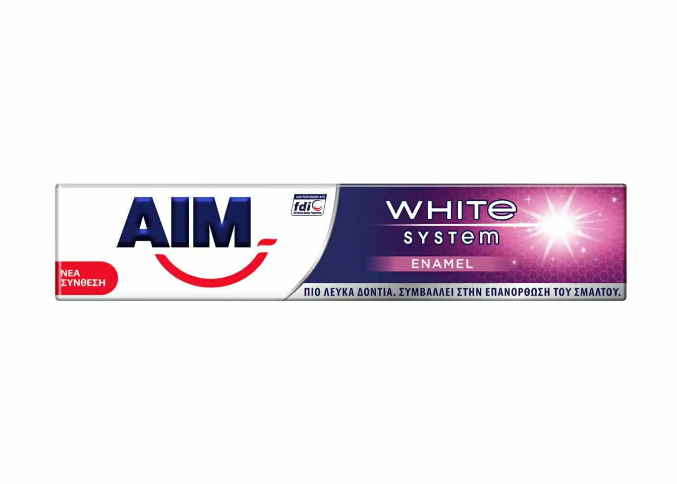AIM Toothpaste White System 75ml 1+1 FREE