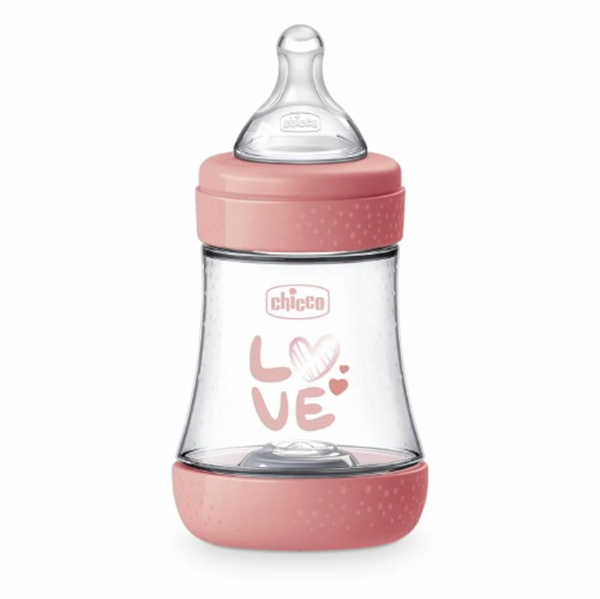 Chicco Μπιμπερόν Πλαστικό Perfect 5 ΘΣ 0m+ 150ml Ροζ Perfect 5 20211-11