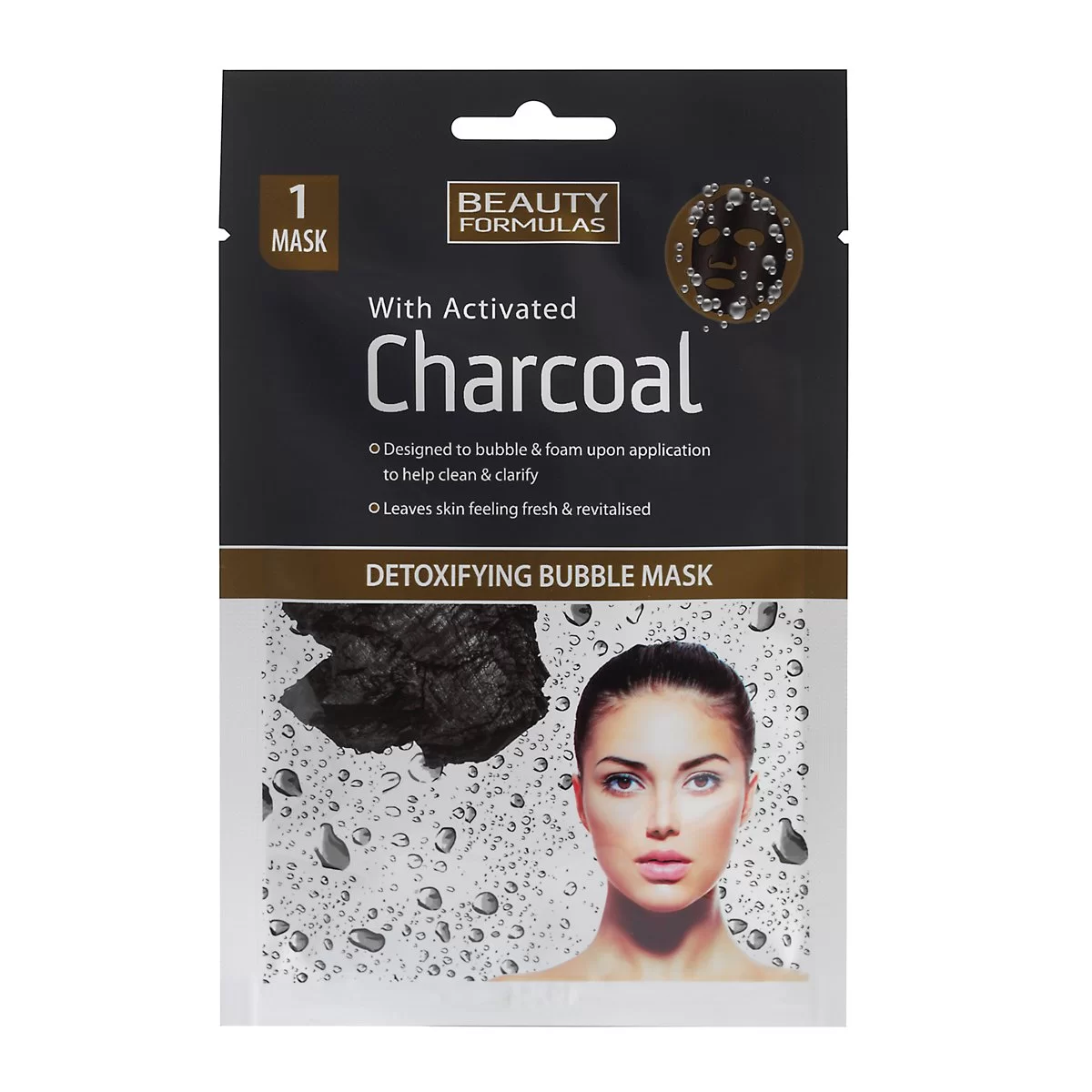 Beauty Formulas Face Mask with Activated Carbon in a sachet of 13gr