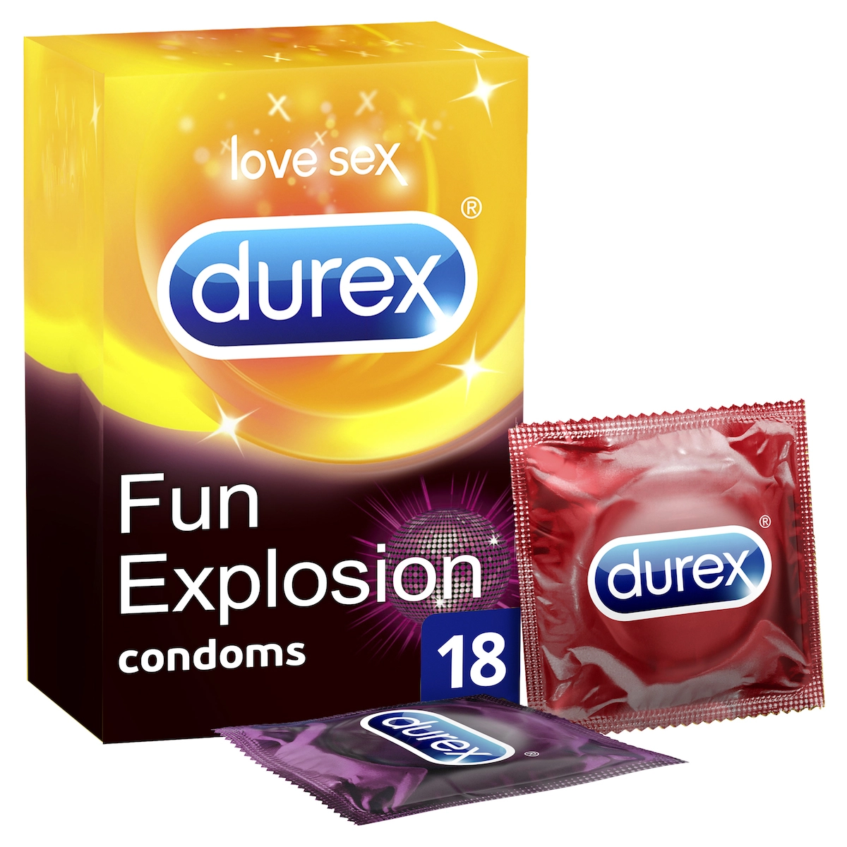 Durex Fun Explosion 4 διαφορετικοί τύποι προφυλακτικών 18τμχ