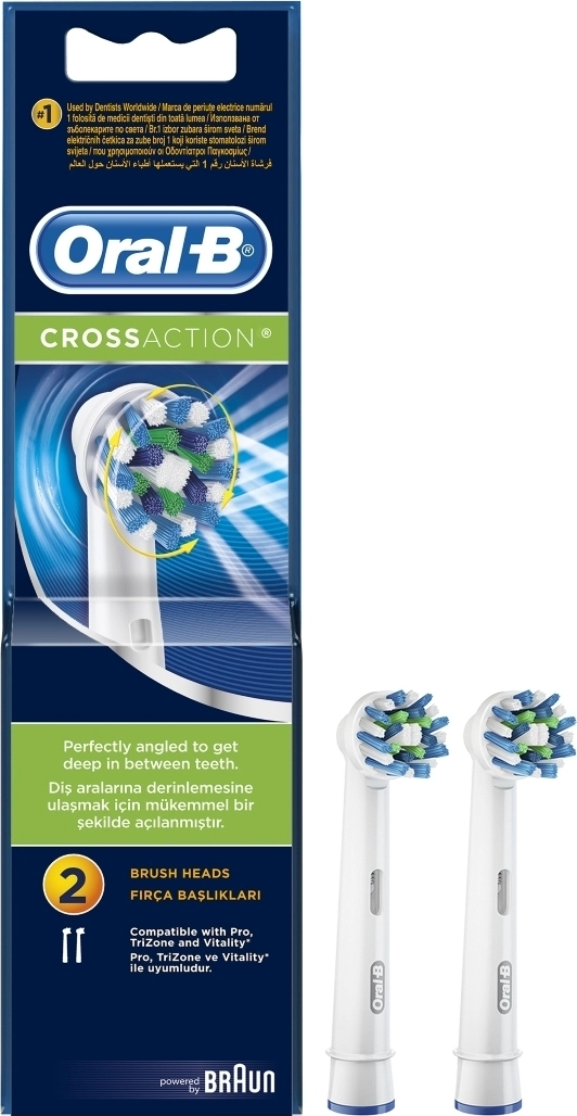 Oral b Countertop Oral b Toothbrush Cross Action 2pcs P&G
