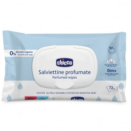 Chicco Μωρομάντηλα με 97% Νερό και Καπάκι 72τμχ 0m+ 12050-00
