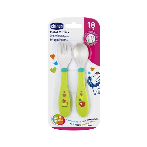 Chicco Σετ Πιρούνι-Κουτάλι 18m+ Ουδέτερο 16102-30