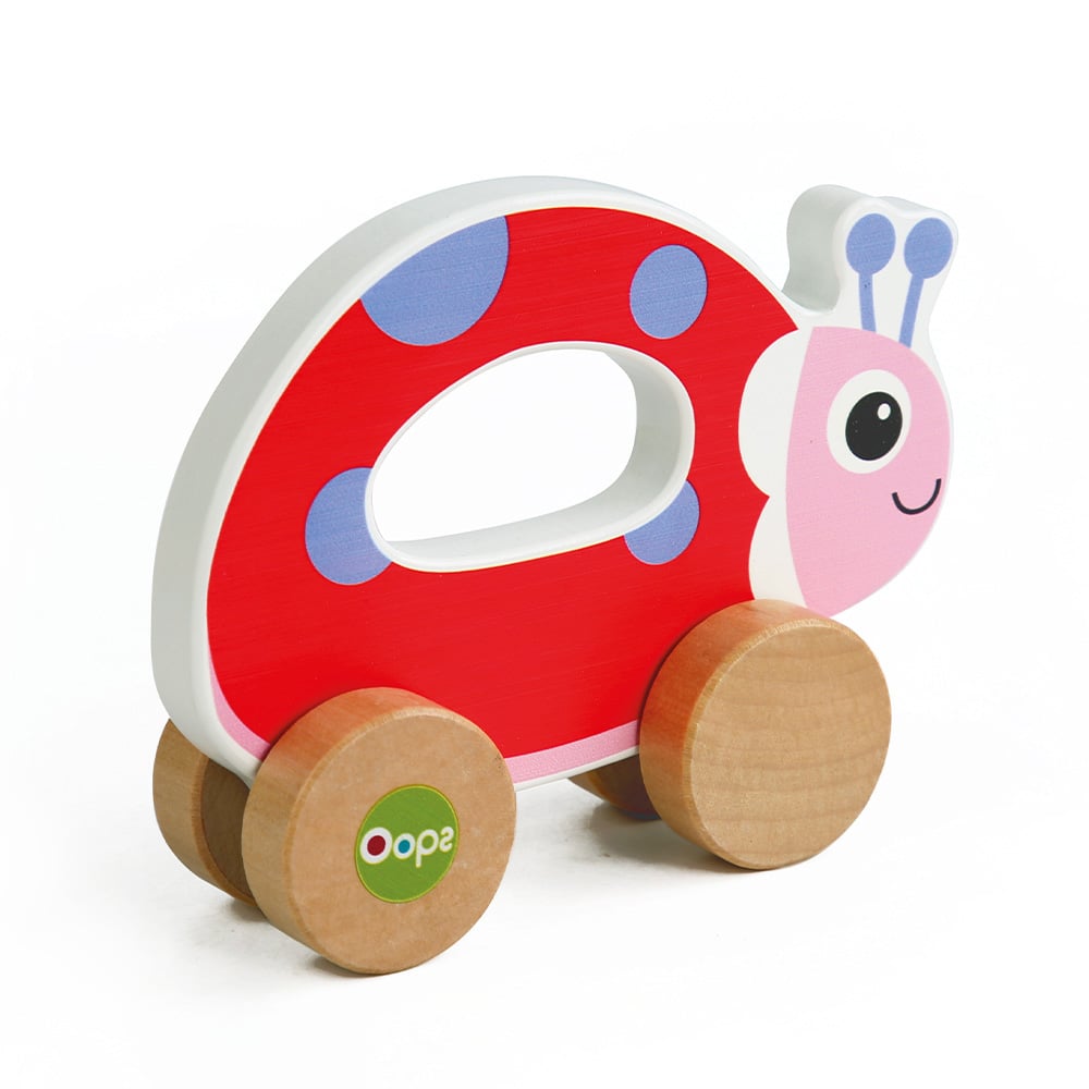 Oops Wooden Ladybug with Wheels 6m+ X30-17011-33 by Chicco